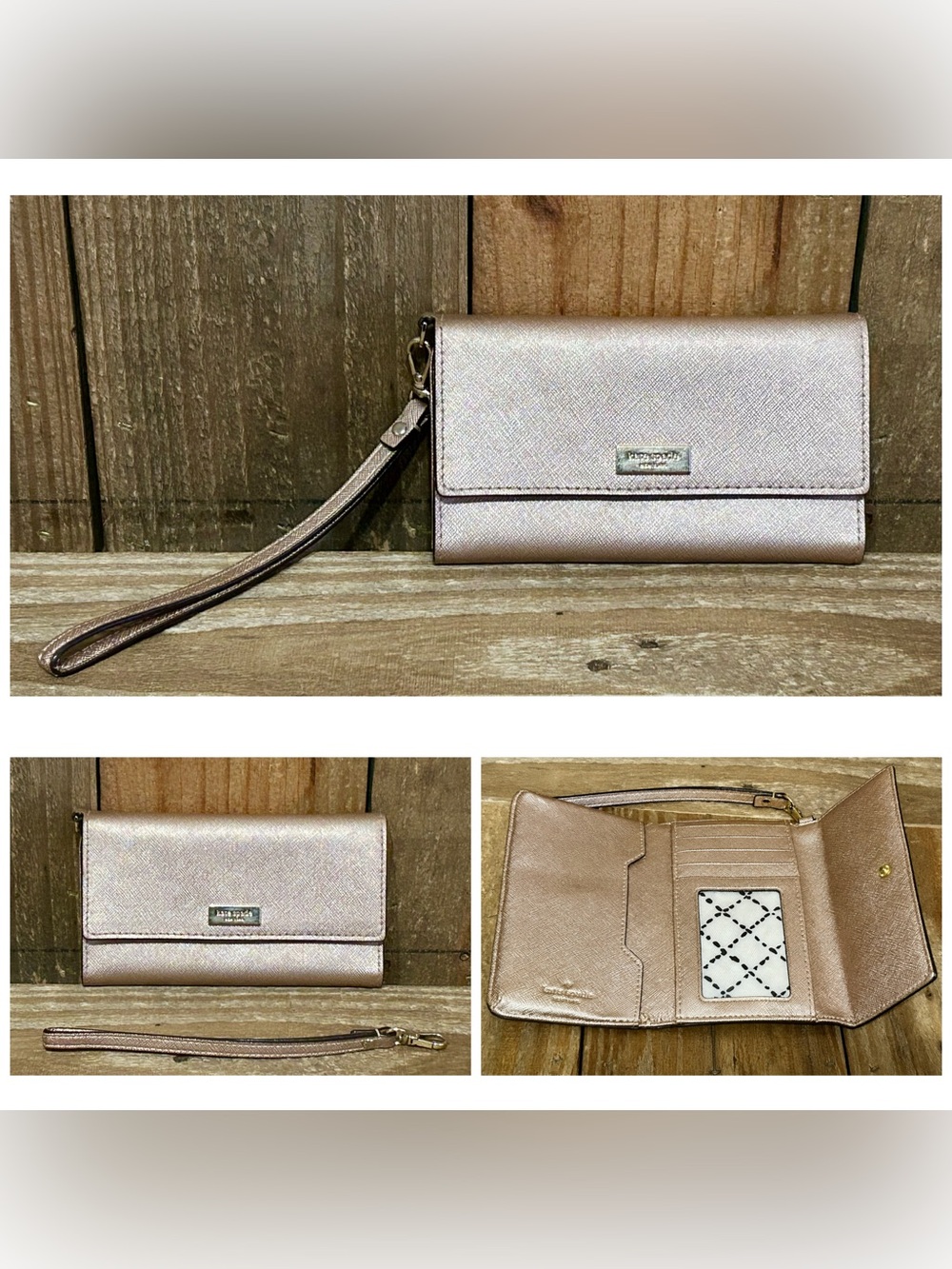 Kate Spade. 5 Piece: Leila Bag & Free Wristlet, Glasses & Case, Scarf & Dust Bag - Picture 13 of 16